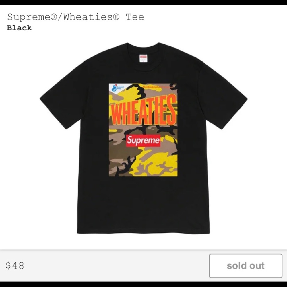 Supreme/Wheaties Tee in Black